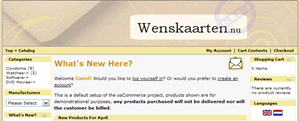 eCommerce, wenskaarten, osCommerce, webwinkel, layout, template, webdesign, photoshop, webshop met: Wenskaarten.nu Wenskaarten.nu